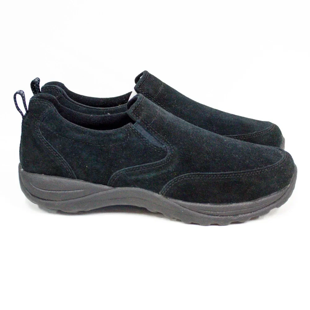 LL Bean Comfort Loafers Black Suede Leather Slip-On MEN'S SHOES Sz 9.5 M